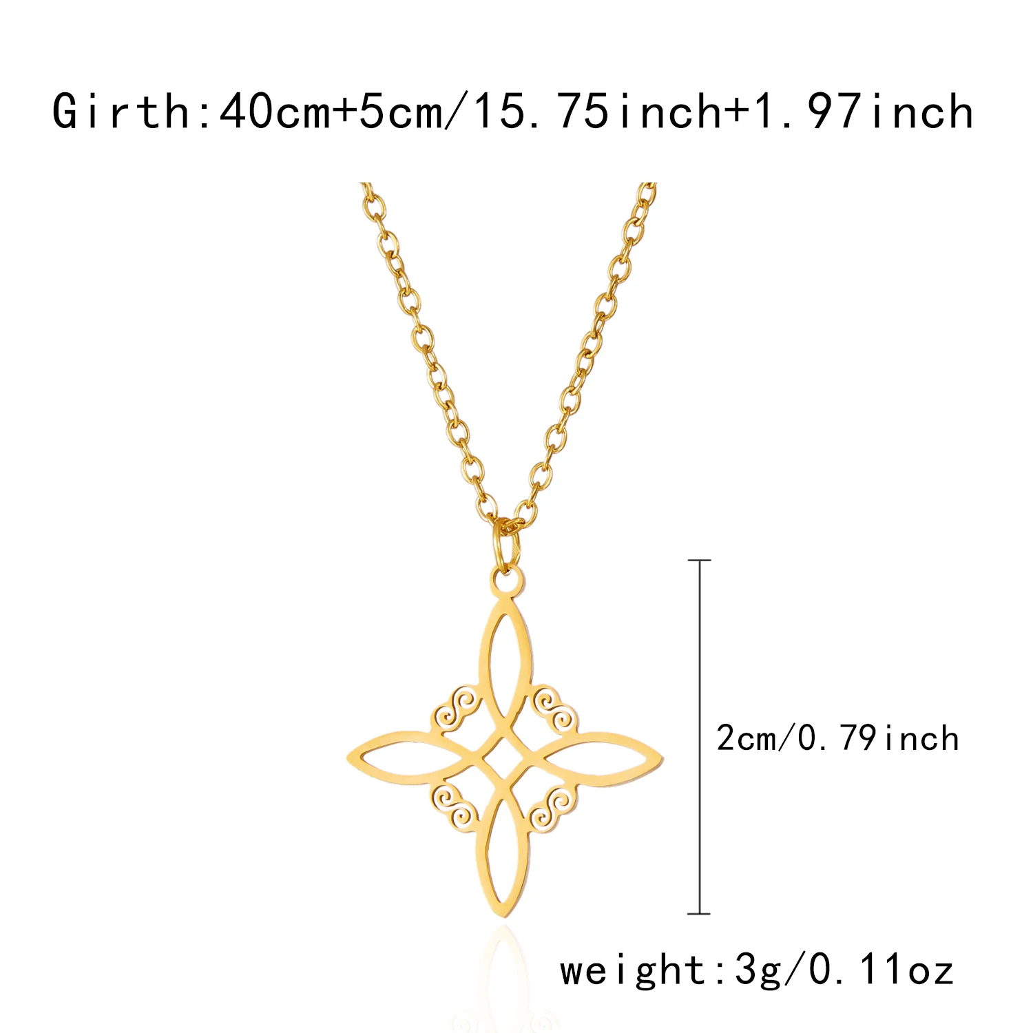 Skyrim Wicca Witchcraft Witch Knot Halskette Edelstahl Halsketten Modeschmuck Geschenk für Frauen Männer – Detail 3