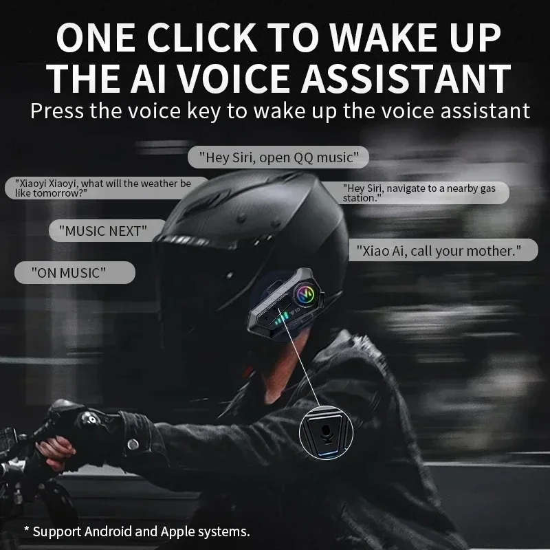 Y10 Motorcycle Bluetooth 5.3 Helmet Headset Wireless Hands-free Call with Noise Reduction Waterproof Music Player Speaker 5