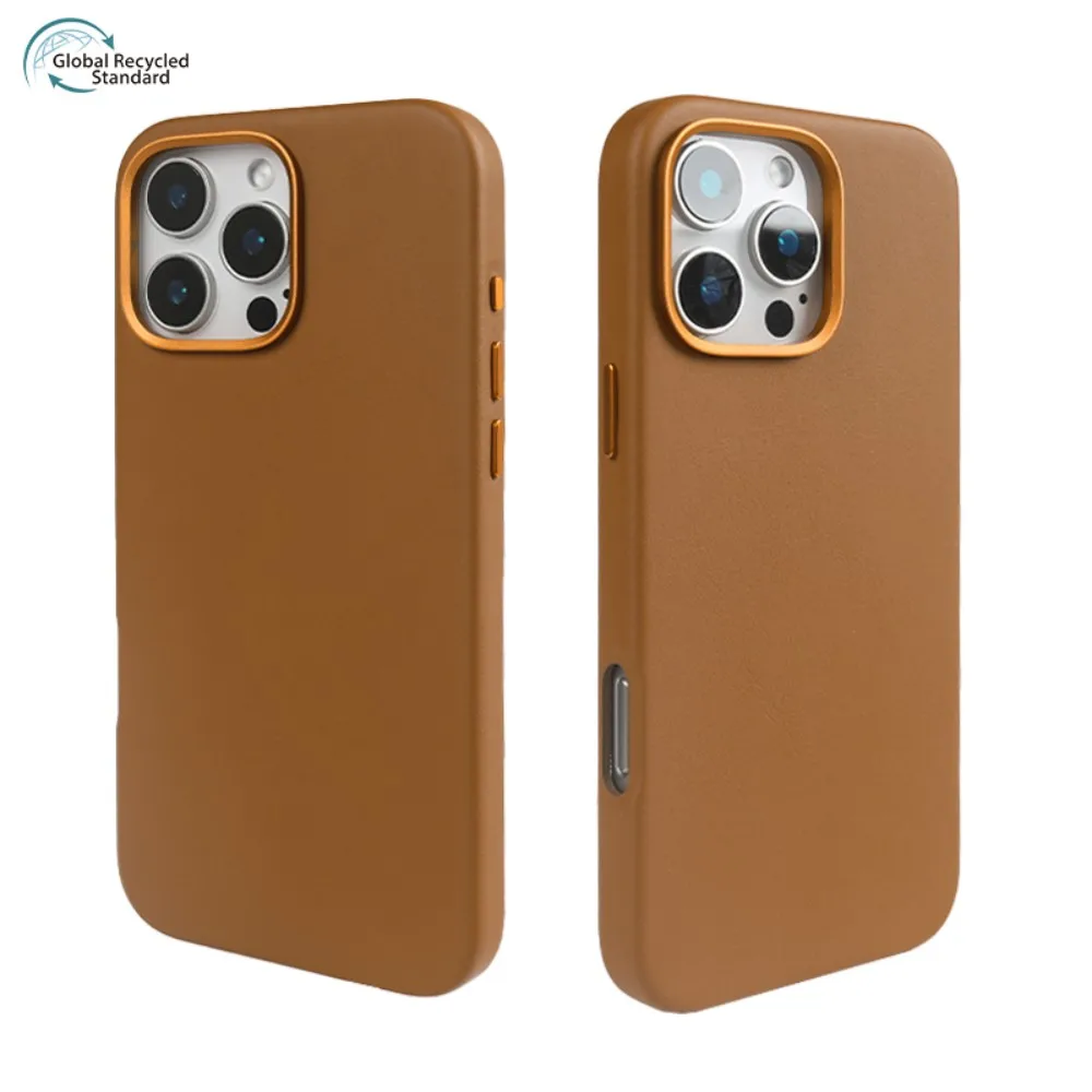Eco-friendly Magnetic Leather Phone Case For Iphone 16 Pro Max Cover For Iphone 15Pro Magsafe Wireless Charging Vintage Fundas