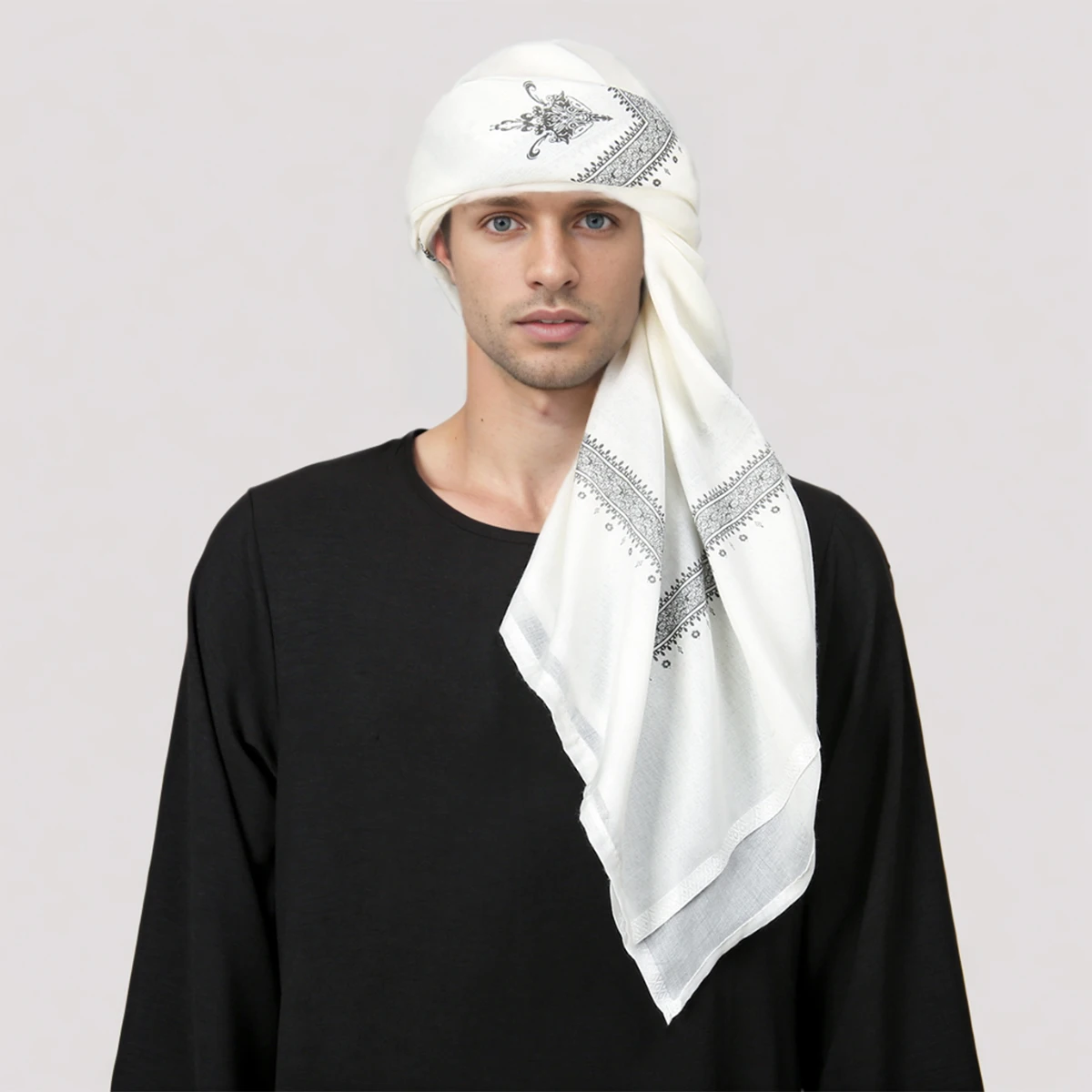 

Unisex Islamic Traditional Costumes Plaid Shawl Muslim Shemagh Scarf Arab Kafiya Keffiyeh Palestine Bandana Arabic Turban Hijab