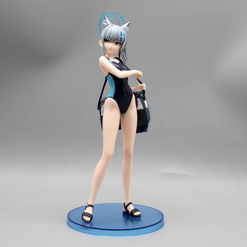 Blue Archive 1/7 Anime Figure 25cm Sunaookami Shiroko Swimsuit Gsc Cute Beast Ear Beauty Girl Desktop Decor Collectible Toy Gift