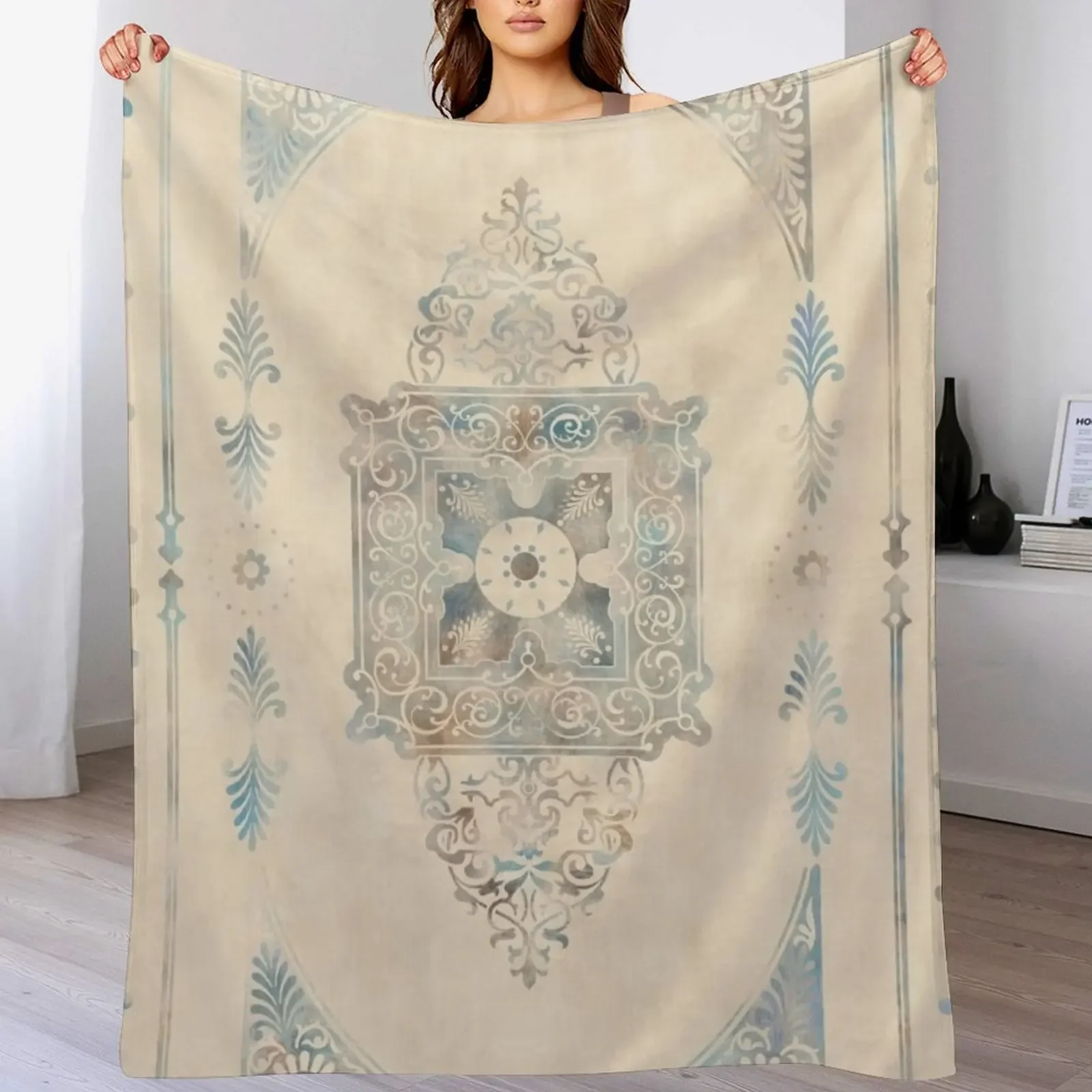 

Boho Chic Pastel Distressed Carpet Throw Blanket Giant Sofa Blankets For Sofas Furrys Kid'S Blankets