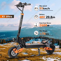 Maxturn X1 Ultra Electric Scooter, 2600W Peak Dual Motor 48V 20.8Ah Battery, Full Suspension Design E-Scooter W/NFC,10\