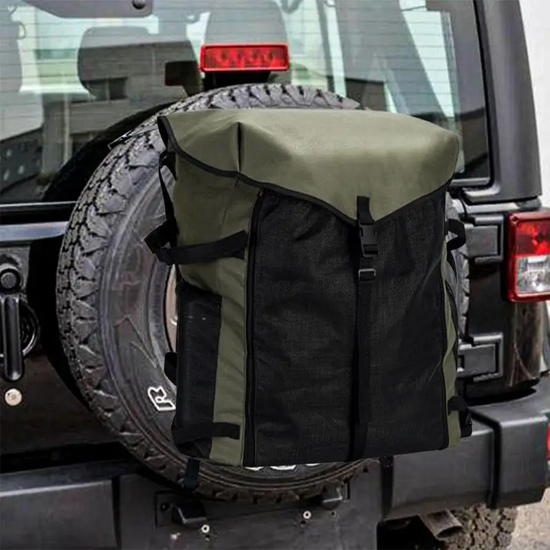 Spare Car Tire Storage Trash Bag Large Capacity Off-road Recovery Camping Gear With Adjustable Straps Universal Fit Jeeps SUVs