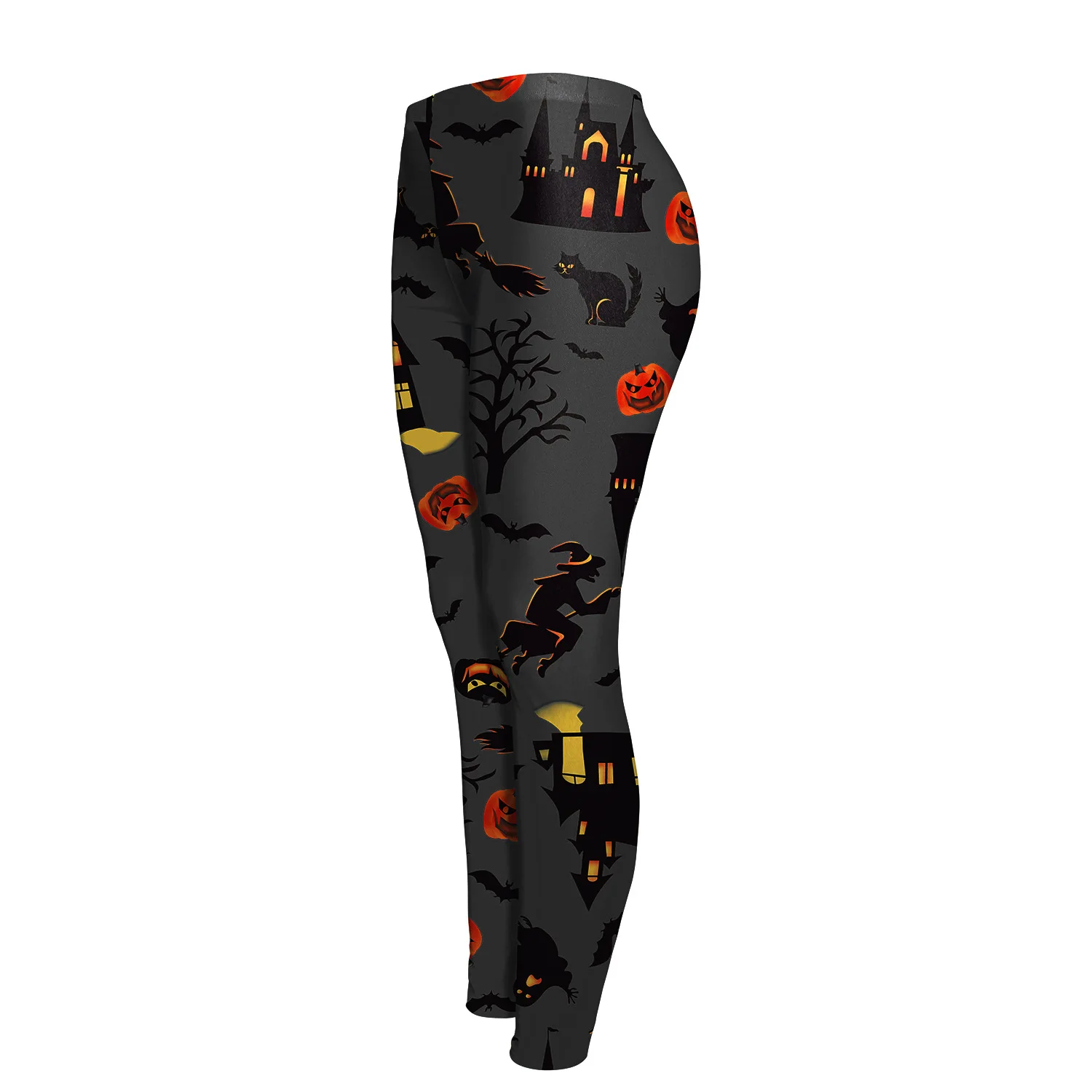 Witch Pumpkin 3D Printed Tight Yoga Pants Women Halloween Cosplay Bottom Costume Slim Fit Party Role Play Leggings Trousers