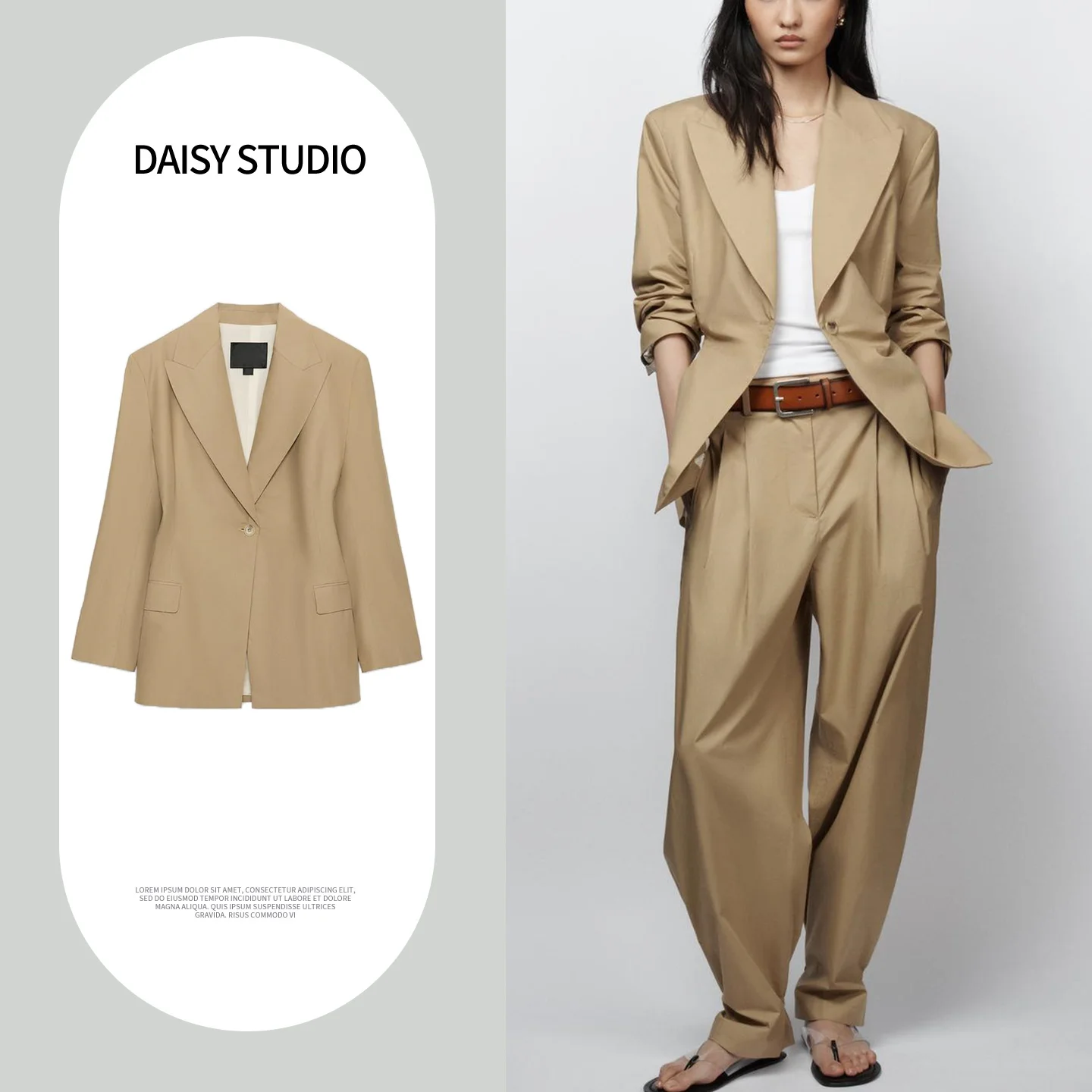 Slim Fit Long Sleeve Notch Collar Suit Jacket Women's Commuter Style New Summer Outerwear Polyester Fiber One Button Closure
