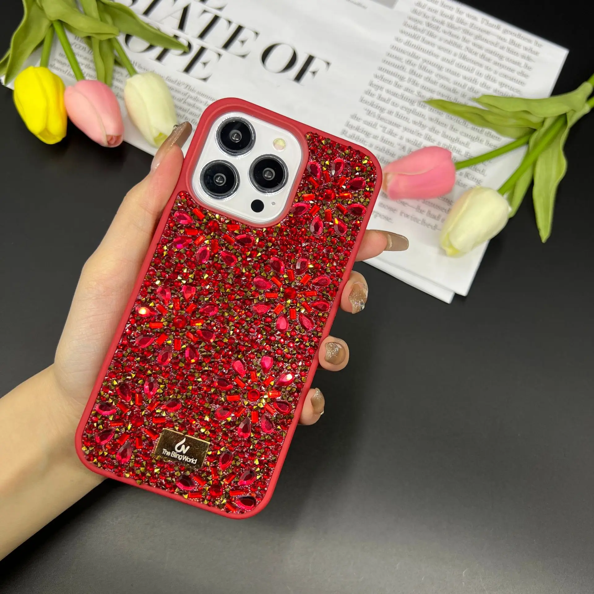 Blingbling Diamond Encrusted Case For Apple 16 15 Pro Max Iphone 14 13 12 Anti Fall High Color Value Flower Diamond Phone Case