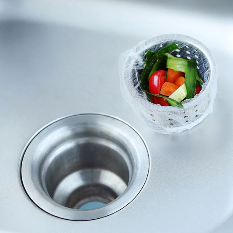 

A08M-200Pcs Kitchen Anti-Clogging Sink Filter Dish Washing Sink Drain Residue Filter Garbage Bag Water Cut Bag Kitchen Shower Fl