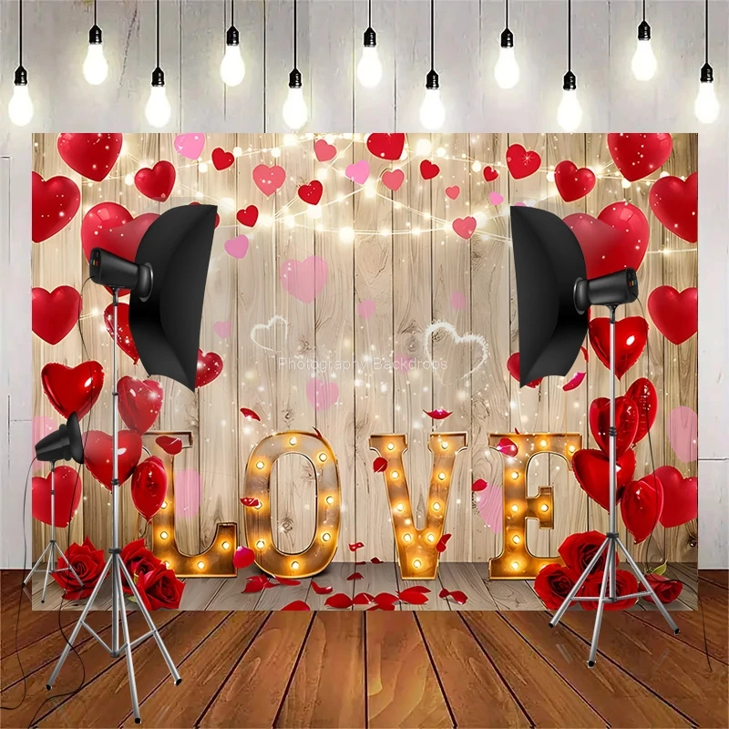 

ZHISUXI Wood Planks Valentine's Day Photography Backdrops Flower Backgrounds Happy Birthday Decor Photo Studio Backdrop MH-02