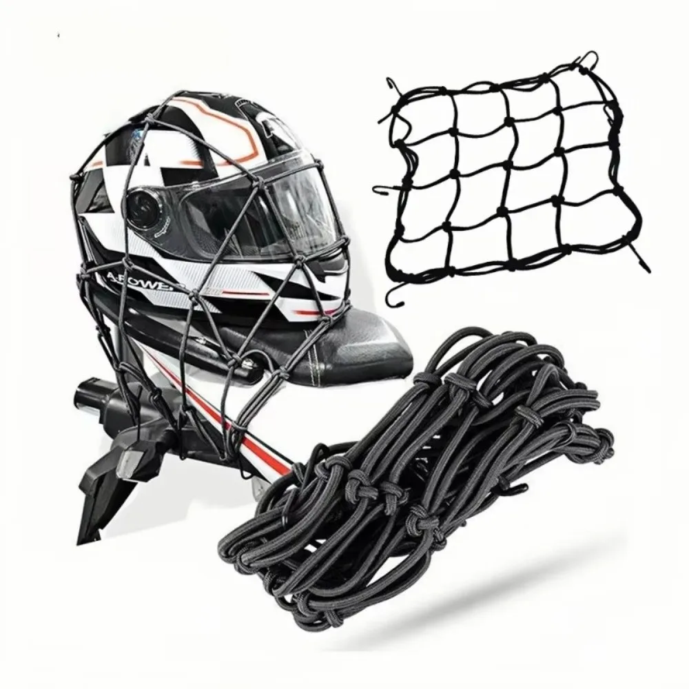 30x30cm/40x40cm Motorcycle Elastic Net Helmet Tank Luggage 6 Hooks Motorcycle Storage Mesh Bike Web Motorcycle Accessories