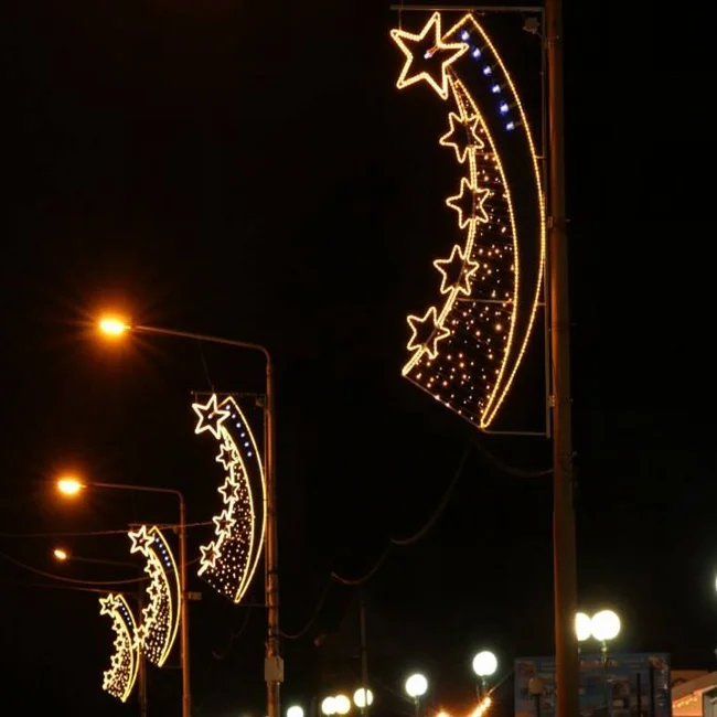 Decoração exterior luz, rua levou luz 2d