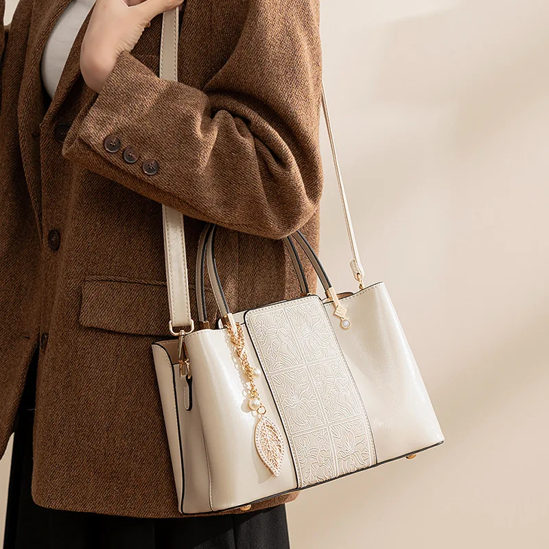 

Luxury Handbags Embroidery Women Bags Designer 3 Layers Leather Female Big Capacity Tote Bag Women Top-handle Shoulder Bags