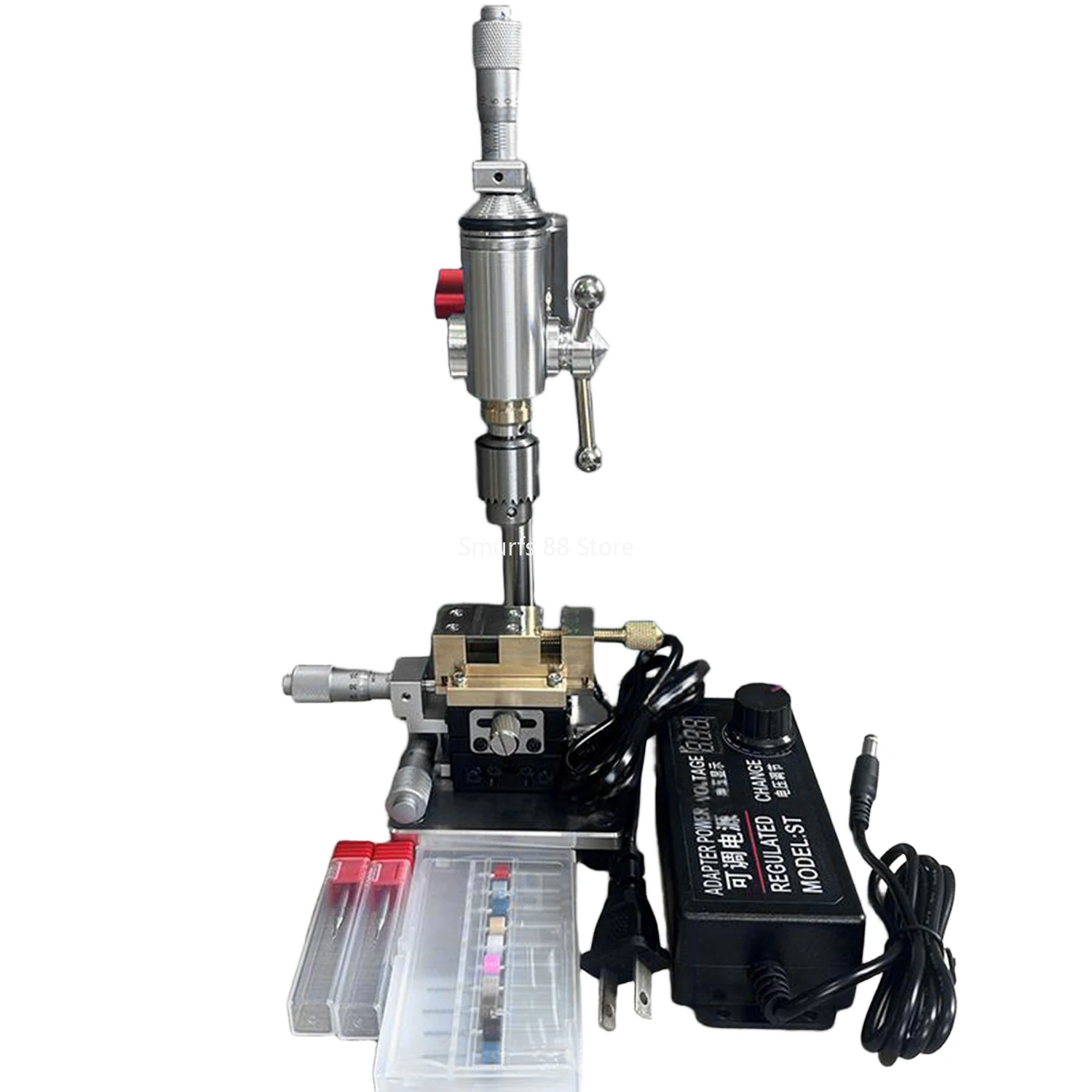 Miniature Bench Drill Watch Repair Tool Metal Multifunctional Rotary Bench Drill with Micrometer Head Can Be Adjustable