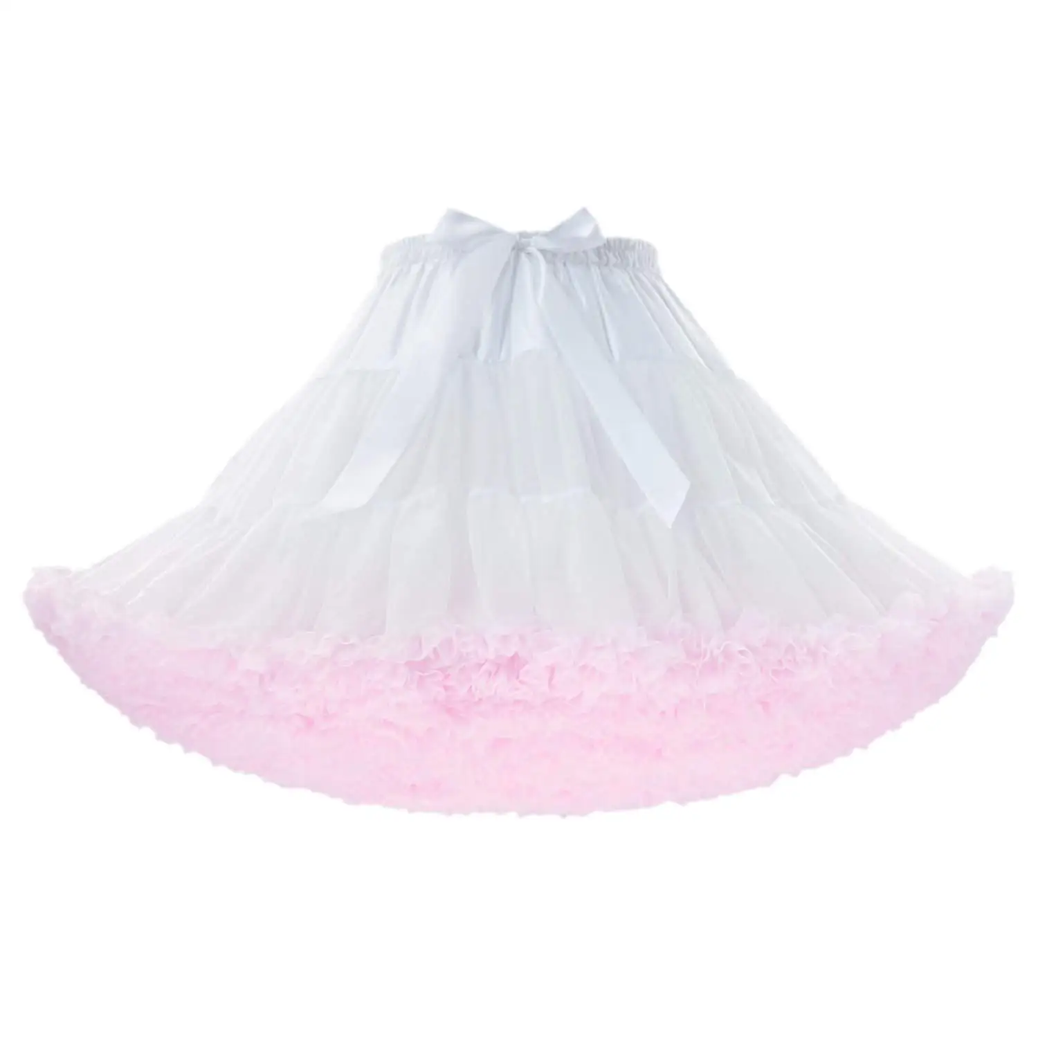 Jupon en mousseline de soie à taille élastique pour femme, tutu gonflé, jupe en tulle, sous-jupe de danse de ballet princesse