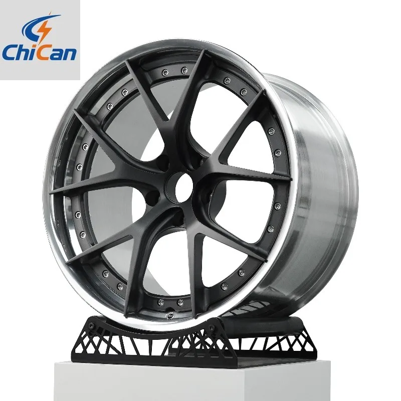 

【2026】Chican Custom Forged 2-Piece 18-24 Inch 5x114.3 Silver Black Polish PVD Custom Alloy Rims Hot Sale