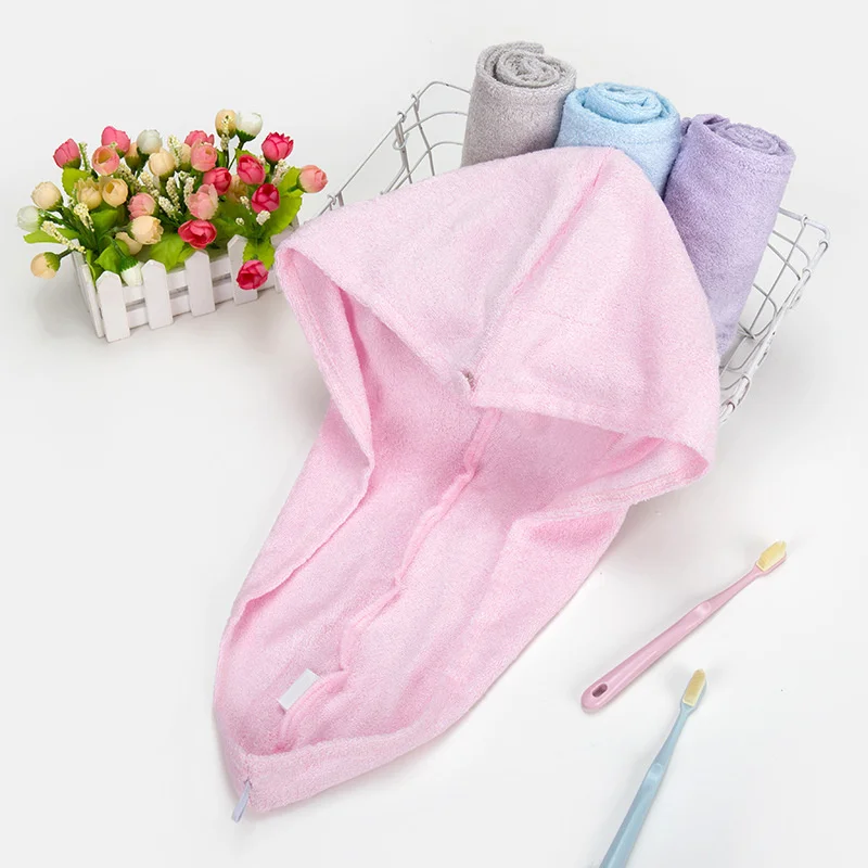 Bamboo fiber dry hair towel Absorbing adult towel for women to wash hair Wrapping towel Bathing cap 25 * 65