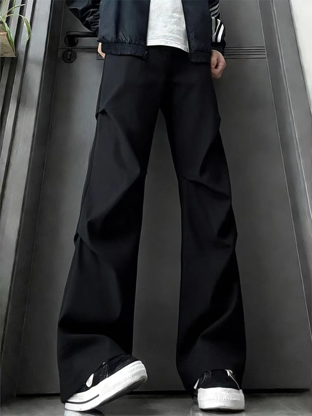 

Мужские брюки Cleanfit с плиссировкой и флисовой подкладкой, повседневные, осенне-зимние, городские, в стиле карго, свободного кроя, длинные, модные