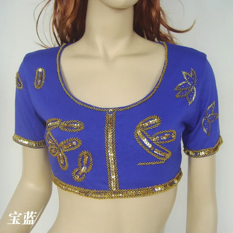 

Indian Ethnic Readymade Saree Blouses Short Sleeve Crop Top Choli Modal Indian Clothes