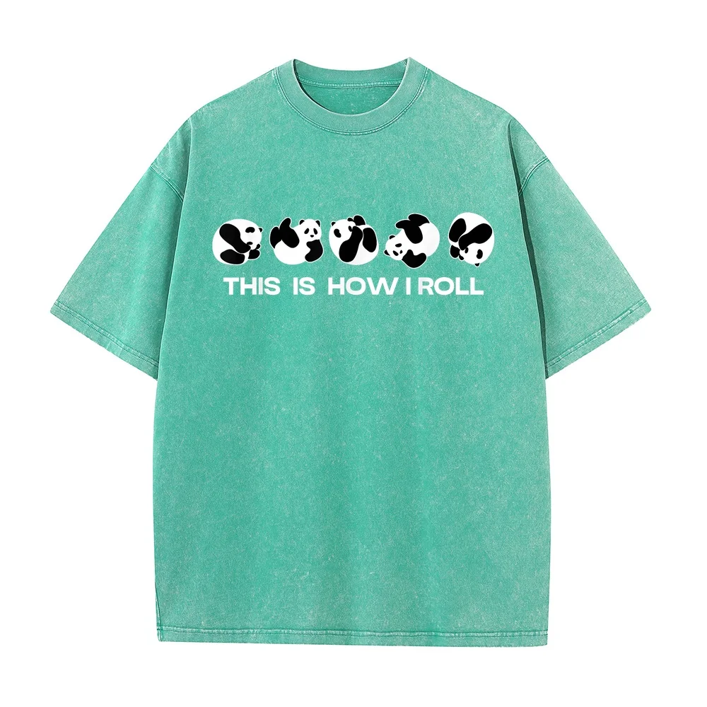 This is How I Roll Cute Bear Panda Lover Fan Funny Animal T-Shirt Men Shirts For Man Tee Shirt Personnalisé Short Sleeve Cotton