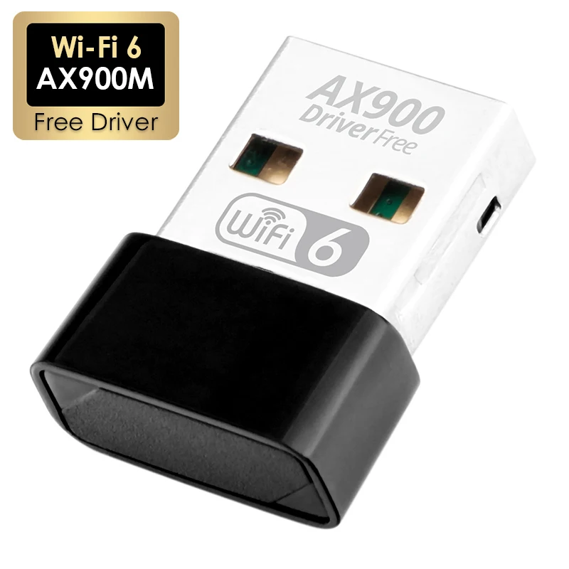 

NEW AX900M 2.4GHz/5GHz Dual Band USB Wi-Fi6 Adapter 900Mbps Free Driver Wireless Network Card Dongle for Win7/8/10/11 Desktop PC