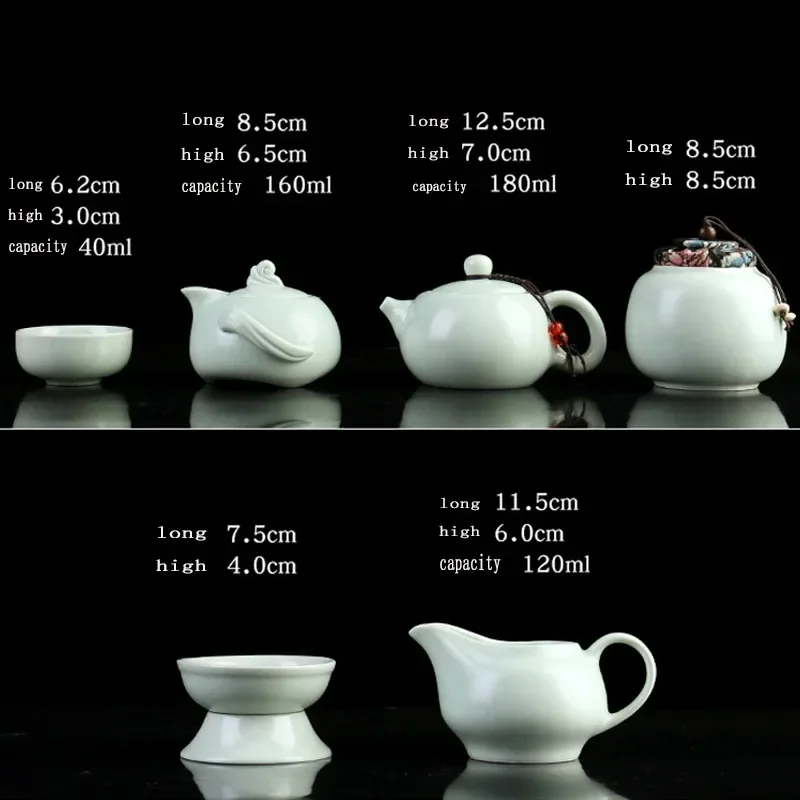 Chinese Travel Kung Fu Tea Set with Bag Ceramic Portable Teacup Porcelain Service Gaiwan Tea Cups Mug of Tea Ceremony Teapot