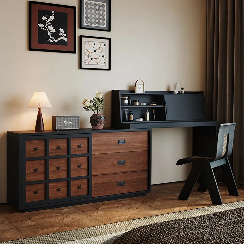 Second-hand dresser, chest of drawers, integrated desk, master bedroom dressing table, bed end retro style telescopic corner