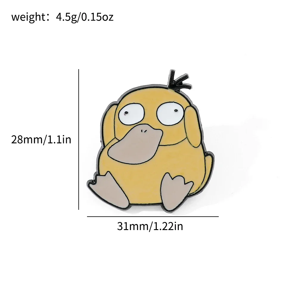 5 Pcs Cartoon Elf Brooch Personalized Pikachu Squirtle Psyduck Enamel Pin Metal Badge Jewelry Clothing Backpack Accessories Gift view 5