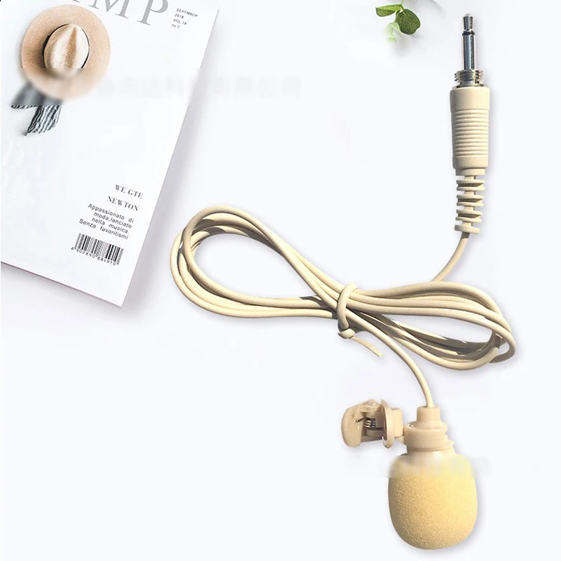 Mini microfone com fio com rosca de 3.5mm, microfone com fio para interface de transmissor de microfone sem fio, microfone de lapela de lapela