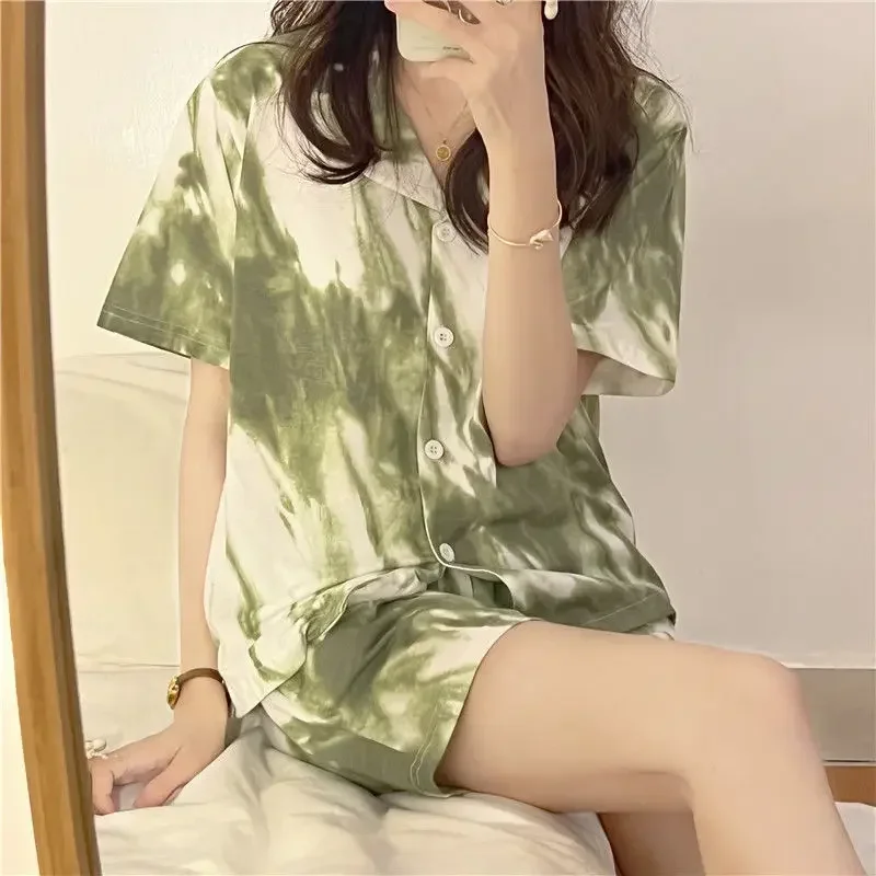 Pajama Sets Women Fashion Short-sleeve Simple Ins Korean Style Teens Casual Schoolgirls New Homewear Soft Daily Summer Nightwear