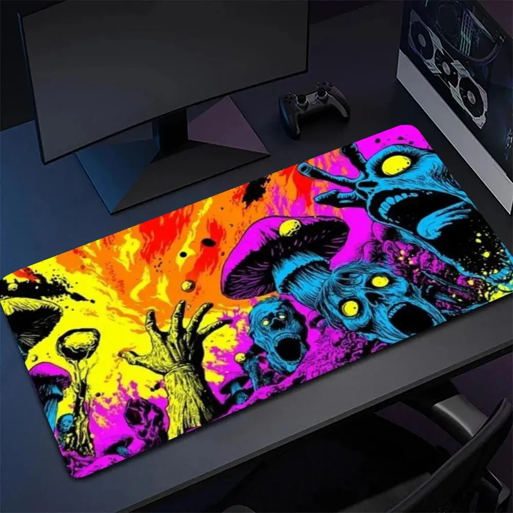 Colorful Graffiti Monster Mouse Pad Large Size Smooth Cloth Surface Desk Mat For Trendy Desk Decor