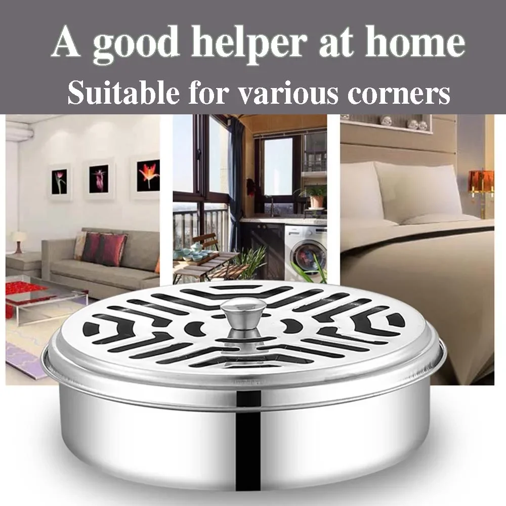 

Mosquito Coil Tray Mosquito Coil Box With Cover Mosquito Coil Holder Nail Tooth Mosquitoes Repellent Ashtray Stainless Steel