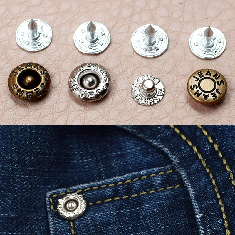 Jeans Buckle Decorative Accessories Round Buttons Hand-Press Die Rivet Buckle Pocket Buckle Ding Adjustment Button Metal