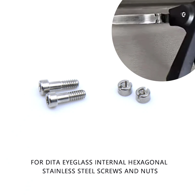 Tornillos y Tuercas Internos Hexagonales de Acero Inoxidable para Gafas DITA, Accesorios de Mantenimiento para Lentes de Sol