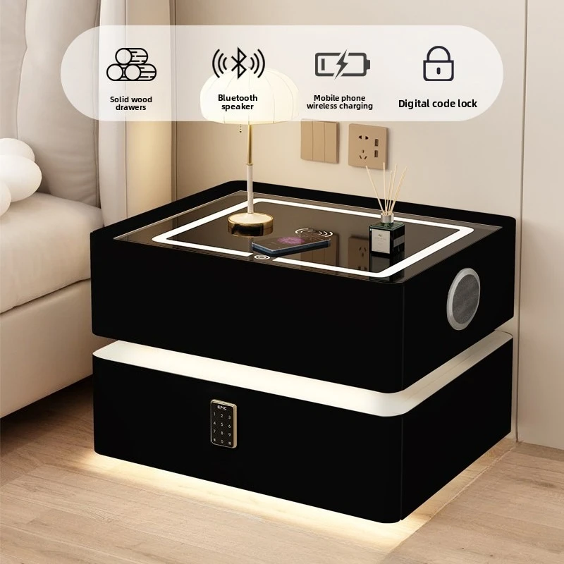 

Floating Smart Nightstand Modern Minimalist Bedside Cabinet Luxury Multi-Function Bedroom Storage Premium Home Furniture
