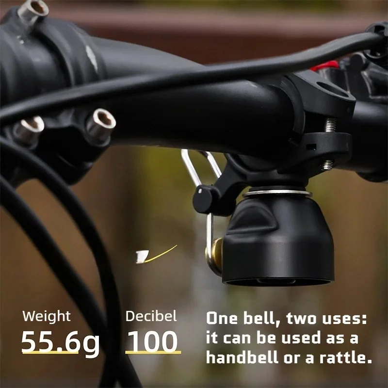 1pc Bike Bell with Single-Strike Mode and Constant Cowbell Mode Ringing Bike Bell for MTB Road Bike