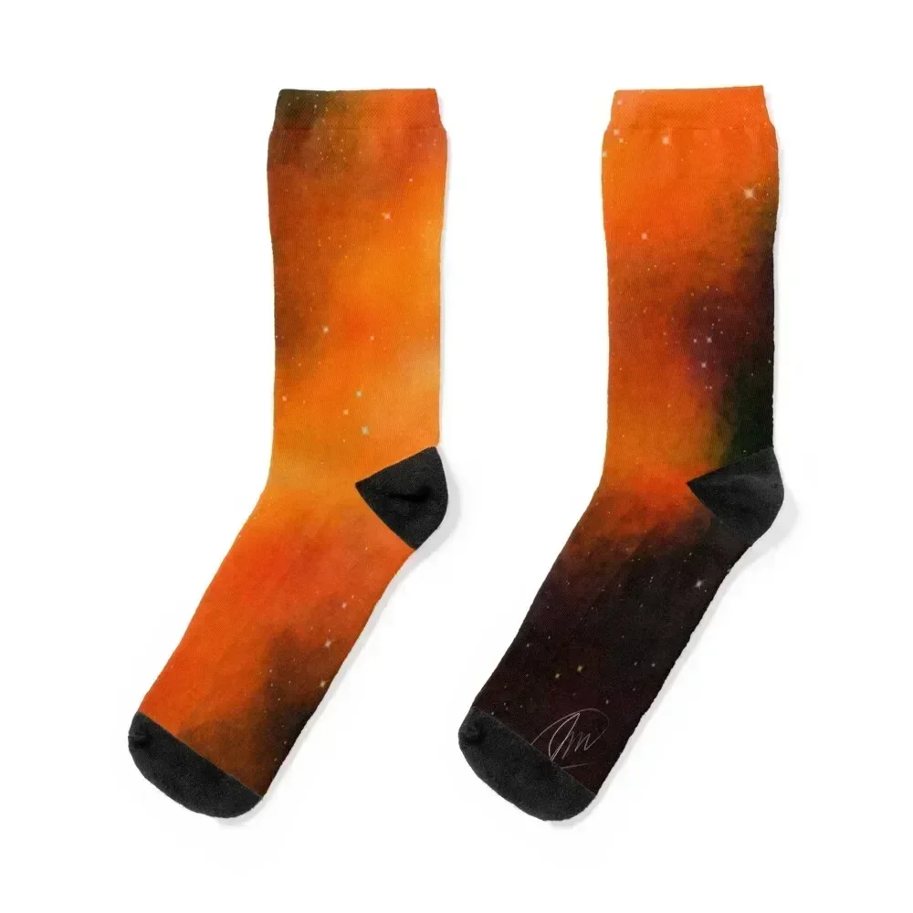 

Orange Galaxy Socks compression sport new year Climbing Men Socks Luxury Brand Women's