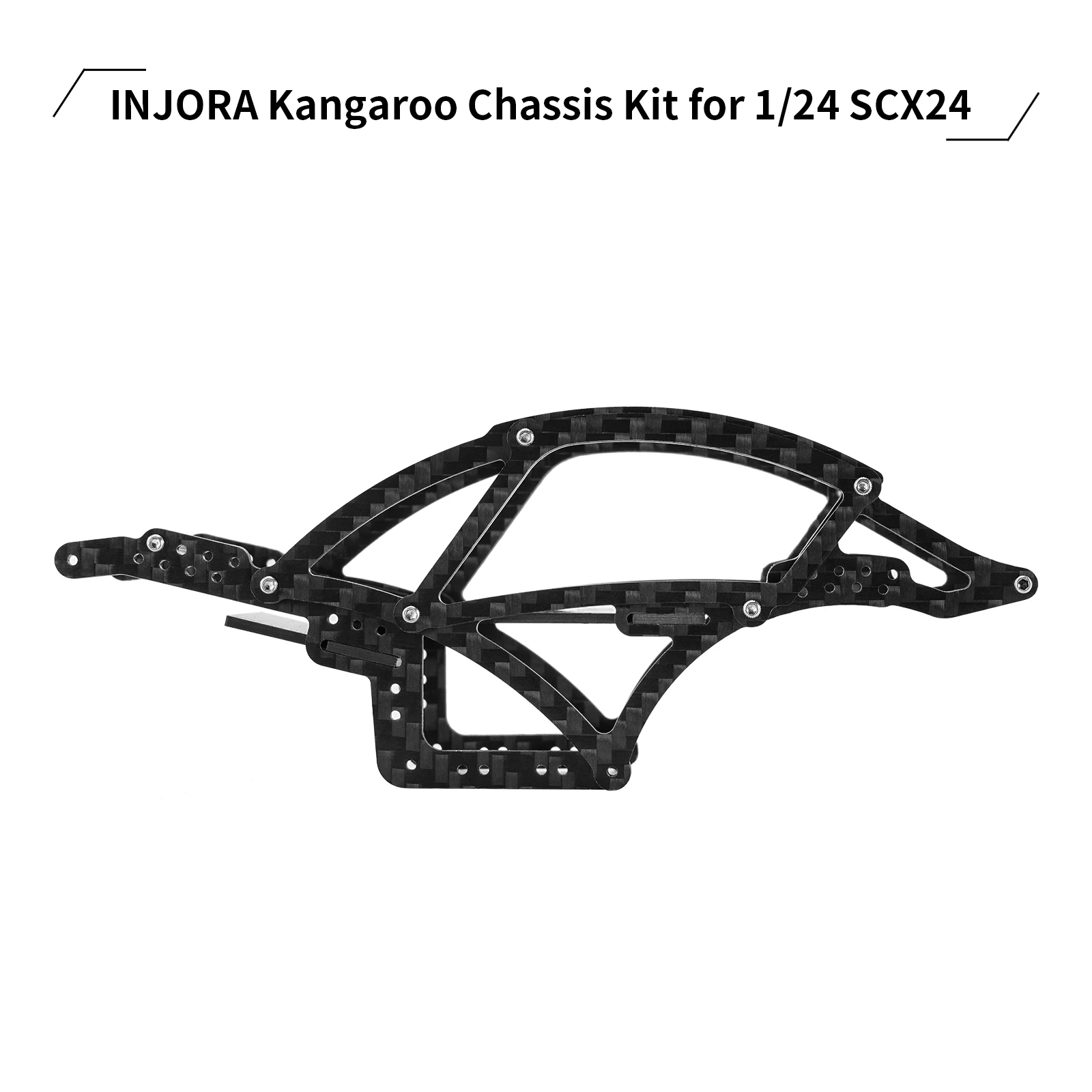 INJORA Kangaroo Carbon Fiber Chassis Frame Kit For 1/24 RC Crawler SCX24 Deadbolt Jeep JLU C10 Bronco (SCX24-165)