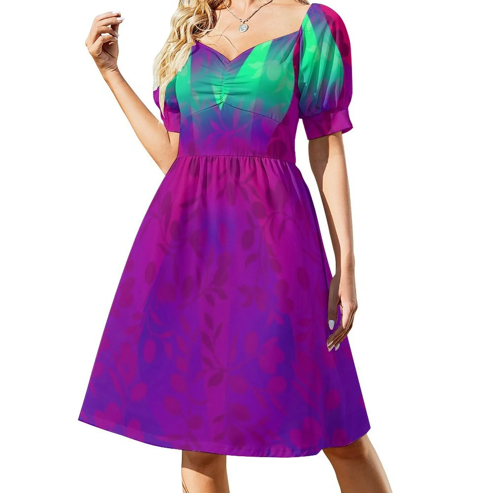 Verde roxo vestido estilo preppy mini vestido para mulher a linha solto ajuste casual vestido de dia verde roxo sueknox sue knox feminino