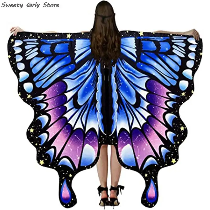 Performance Stage Butterfly Wings Cosplay Costume Clothing Club Party Cloak Girls Fairy Cape Dance Shawl Beach Towel Princess