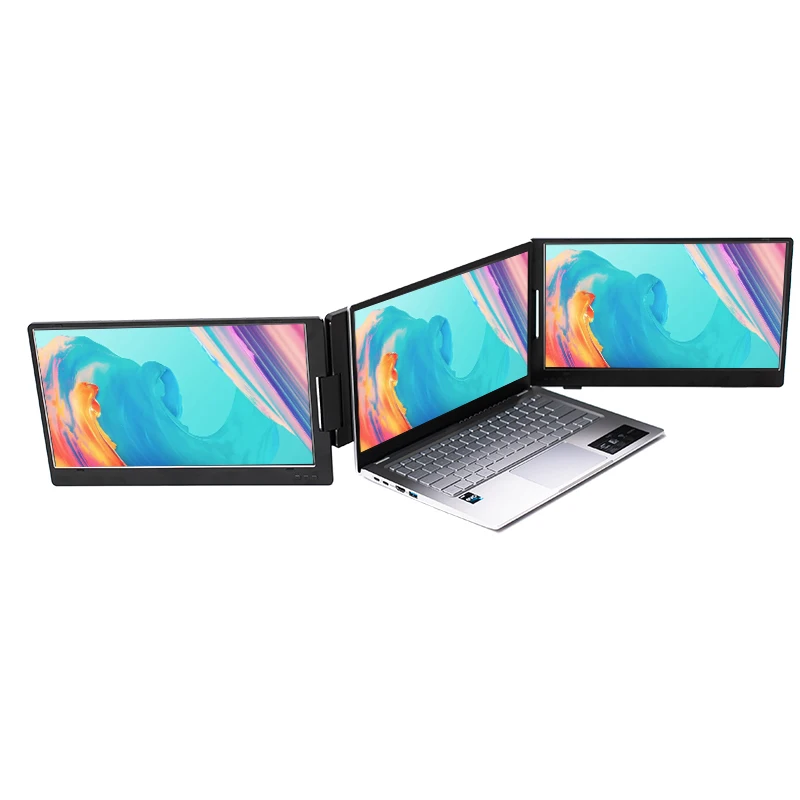 14 Dual Triple Portable Extended Laptop Screen Extender Monitor HD 1080P IPS Display Typ-C Power Attachable Faltbar