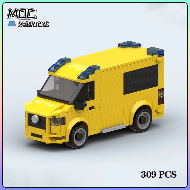 City Series MOC Bricks Rotterdam Ambulance Building Block Model Kits DIY Puzzle Assembling Display Toys Christmas Gift