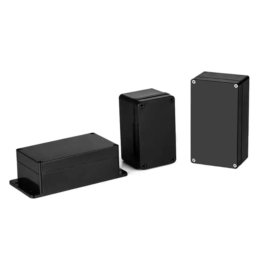 أسود البلاستيك سلك مقاوم للماء صندوق توصيل إمدادات الطاقة مراقبة الأمن في الهواء الطلق مفتوحة شنت صندوق مقاوم للماء غلاف بلاستيكي ABS