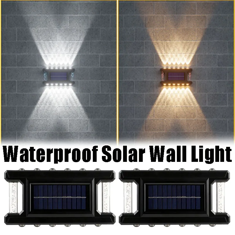 

Solar Outdoor Wall Light, Rainproof Landscape Decorative Lamp for Villa Balcony Garden Fence, Exterior Wall Washer Light