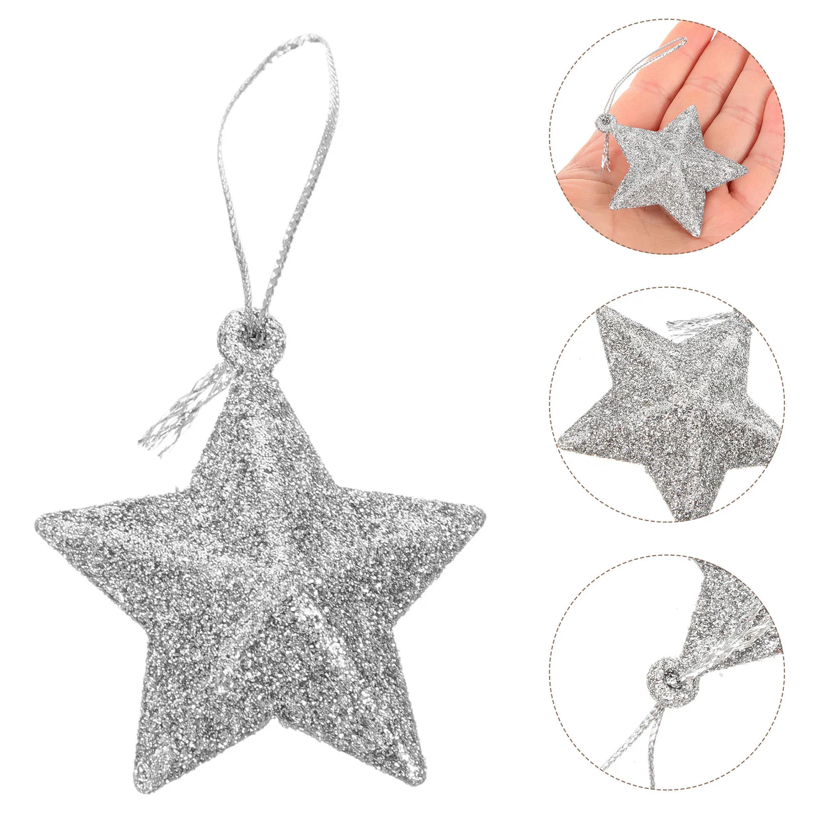 

24Pcs Five-Pointed Star Christmas Tree Decorations Hanging Pendants Xmas Party Ornaments Delicate Xmas Decors PVC Pendants