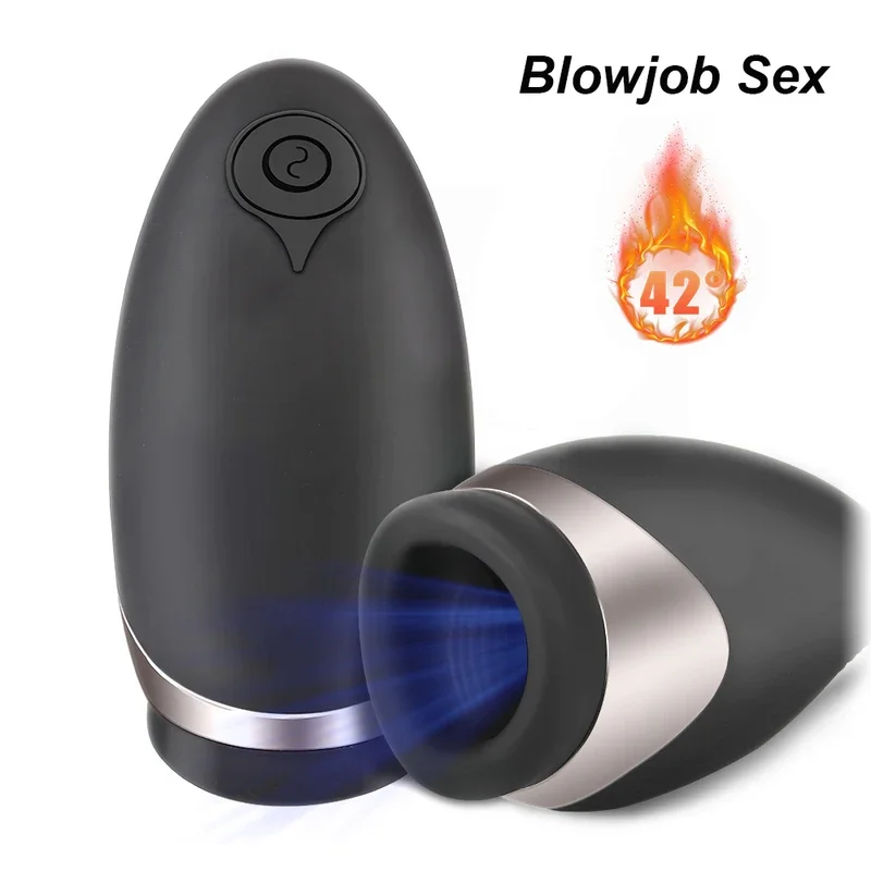 Automatic Heated Mouth Male Masturbator Sucking Vibrator For Men Penis Pump Cock Exerciser Blowjob Sex Toys Oral Massager Erotic