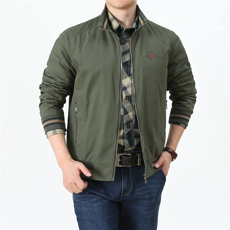 Jacket Men Fashion Casual Windbreaker Jacket Coat Men 2024 Spring Autumn New Hot Outwear Stand Slim Military Jacket Mens