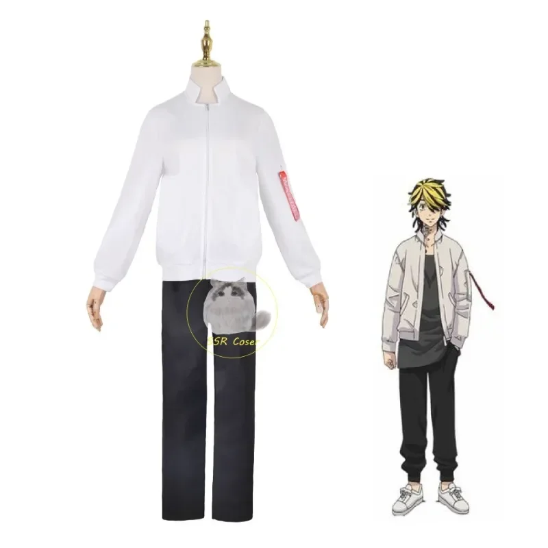 Anime Kazutora Hanemiya Cosplay Tokyo Revengers disfraces de Cosplay, abrigo, chaqueta, pantalones, uniforme Valhalla, disfraz de Halloween, peluca para adultos