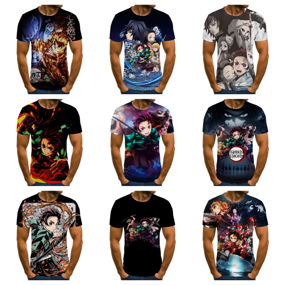 

2025 Summer Hot Sale Anime Demon Slayer: Kimetsu No Yaiba-Infinity Castle Arc Series T-Shirt Adult Children's Fashion Top Casual
