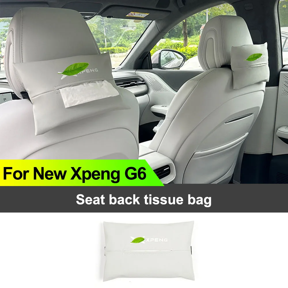 Fit For New Xpeng G6 2026 Seat Back Tissue Bag Automotive Modification Supplies Original Car Color Leather Tissue Box