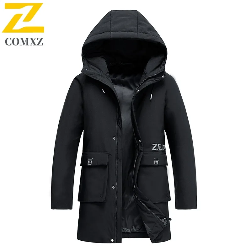 COMXZ Men Cotton Padded Jacket 2025 Trendy Look Daily Street Windproof Ski Trip Puffer Jacket Travel High Quality Winter Jacket